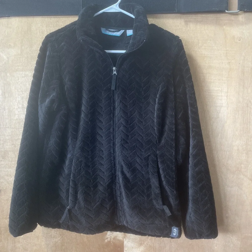 Free Country Velour Jacket Full Zip Fleece Women's Size Medium
